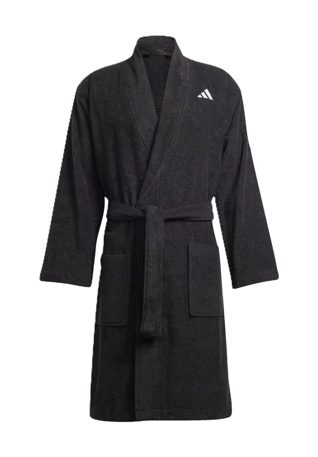 

Хлопковый халат Adidas, черный