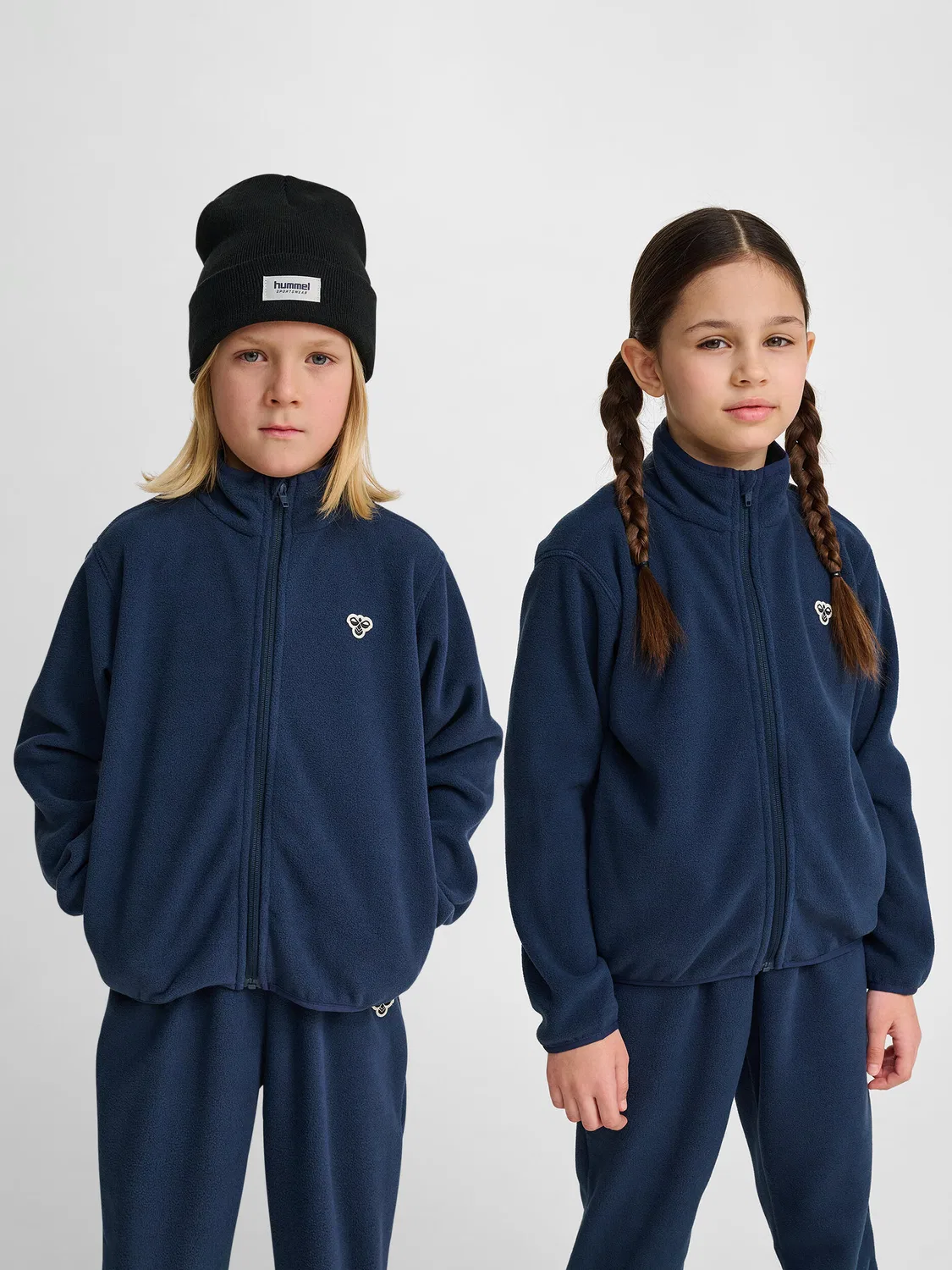 Детская флисовая куртка с молнией Hmljr Fleece Zip Jacket Bee Hummel, BLAU Navyblau Gletscherblau