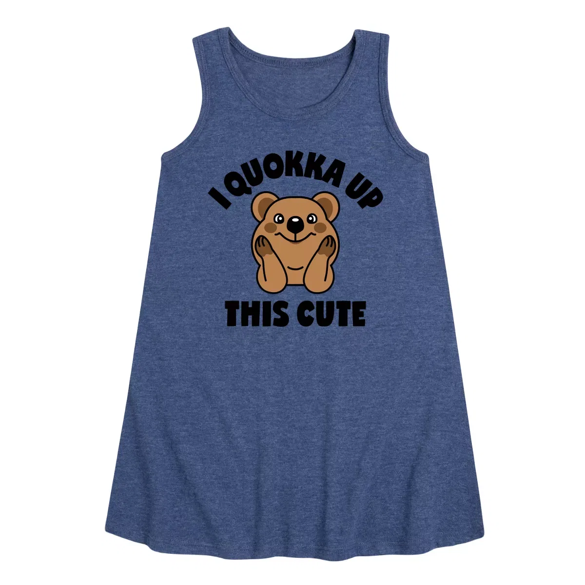 Детское платье без рукавов I Quokka Up This Cute Instant Message, Heather Navy