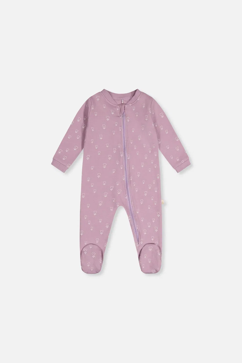 Детский комбинезон-пижама на молнии с цветочным принтом Deux par Deux, Purple Floral Print