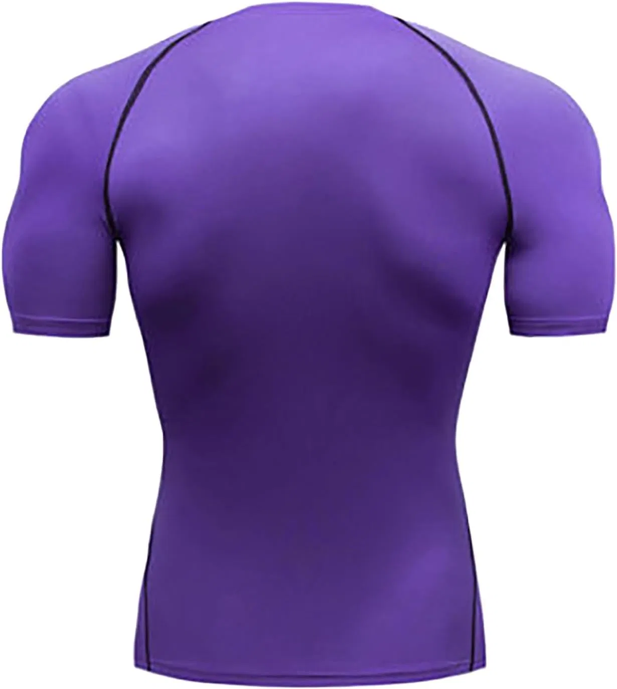 Мужская компрессионная футболка Athletic Gym Workout Running Undershirts, Purple — фото 2