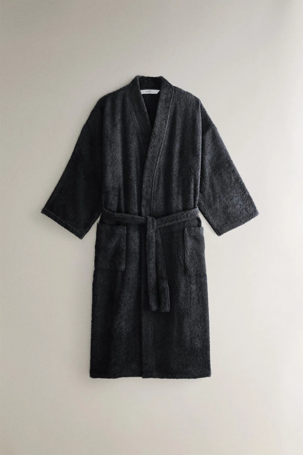 Высококачественный хлопковый банный халат (420 г/м²) ZARA, Black