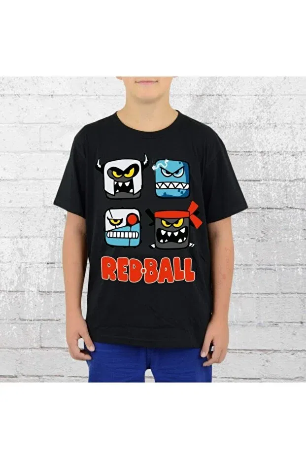 Детская футболка с принтом Red Ball Kids Daxia, Черный — фото 2