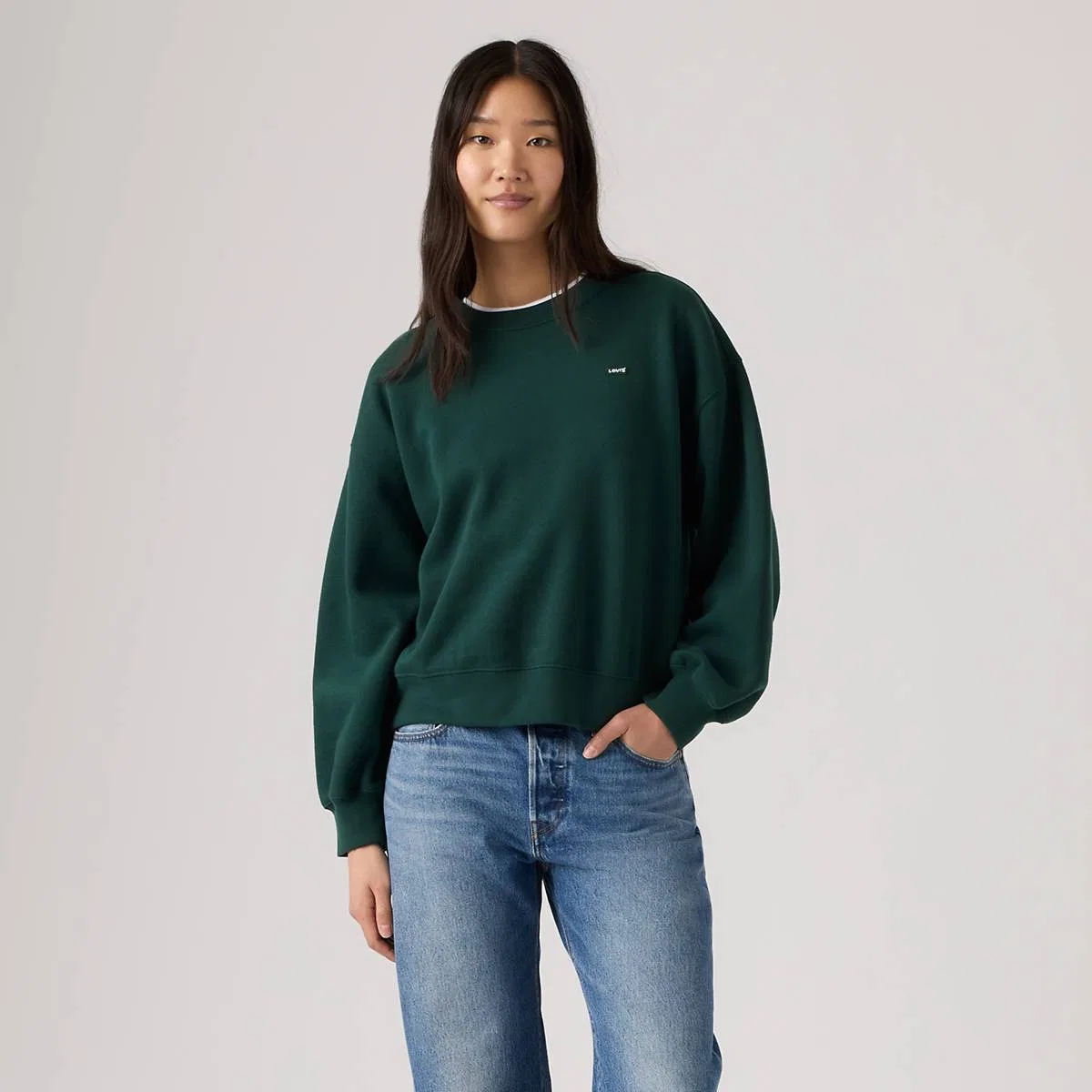 Повседневная толстовка с круглым вырезом Levi's, Pine Grove - Green — фото 3