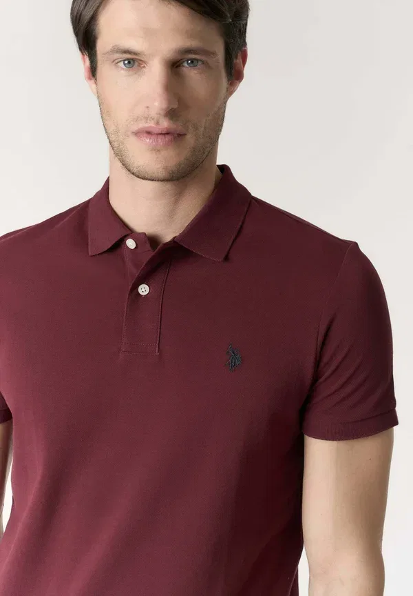 Поло из хлопка U.S. Polo Assn., Bordeaux, бордовый — фото 4