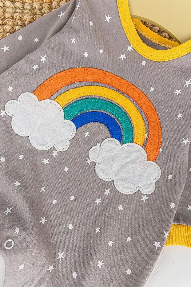 Детский комбинезон с принтом Rainbow patterned Babymod, Brown — фото 4