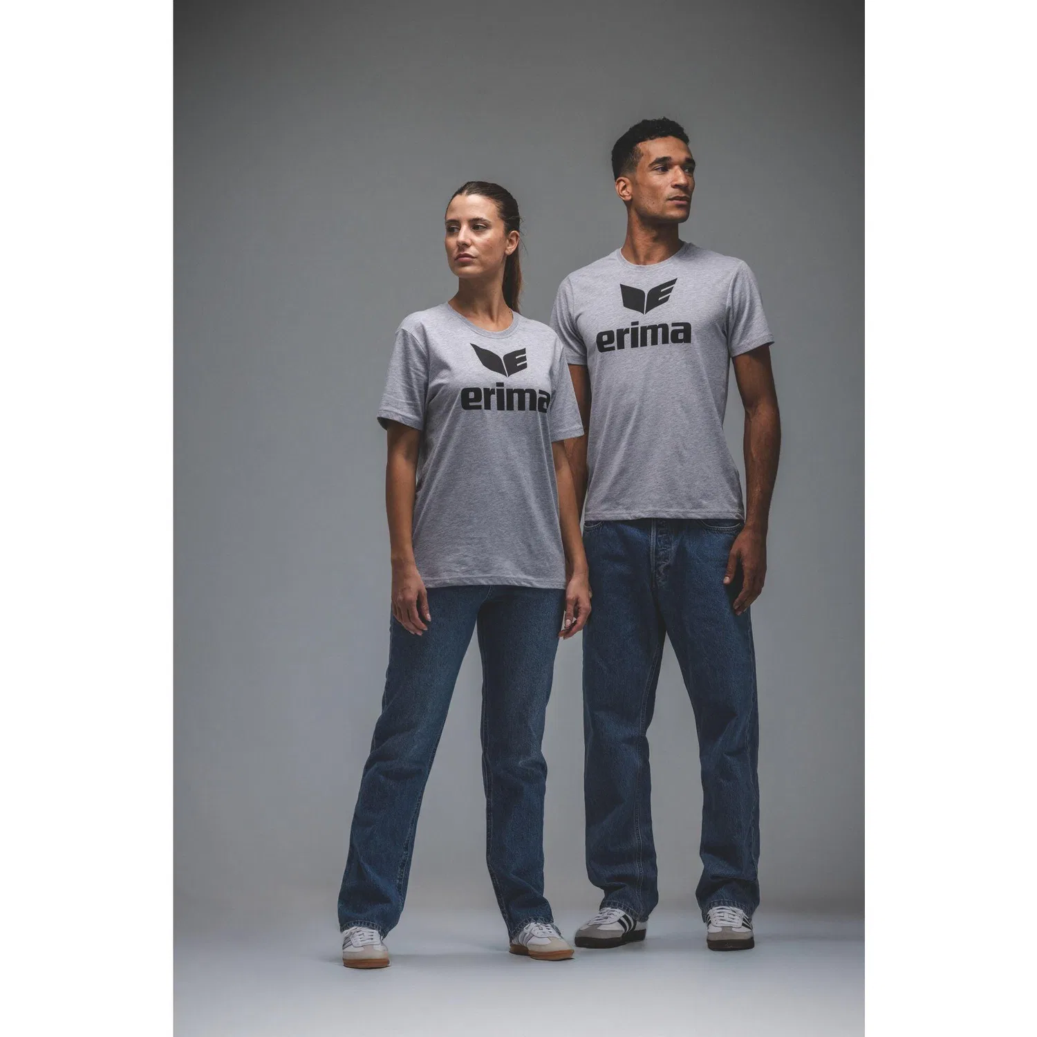Детская хлопковая футболка Erima Promo T-Shirt, 55Protec, Grau Hellgrau — фото 2
