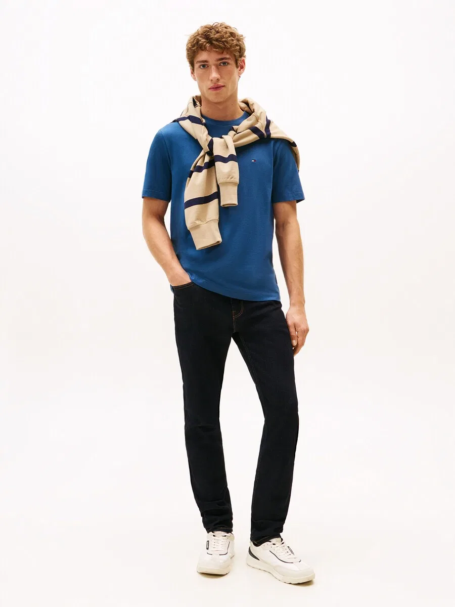 Футболка TOMMY HILFIGER с вышивкой флага, генциановый — фото 4