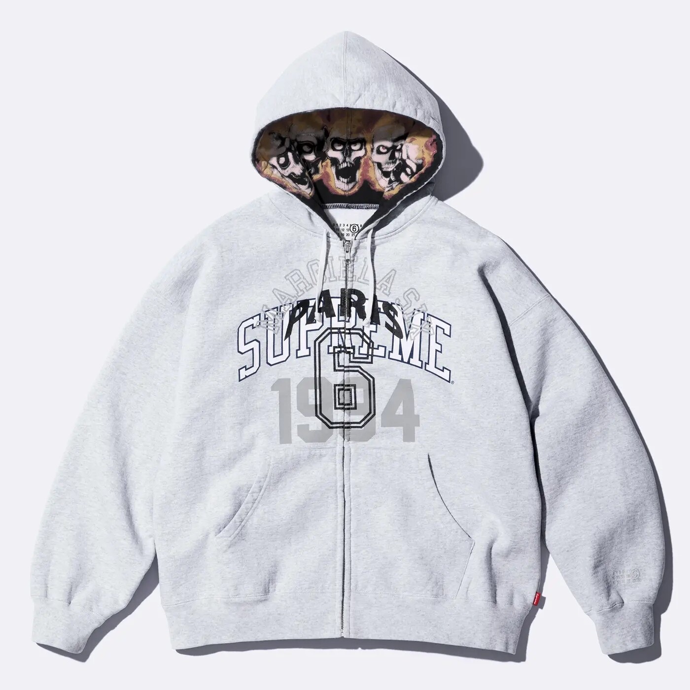 

Толстовка Supreme x MM6 Maison Margiela Zip Up, светло-серый