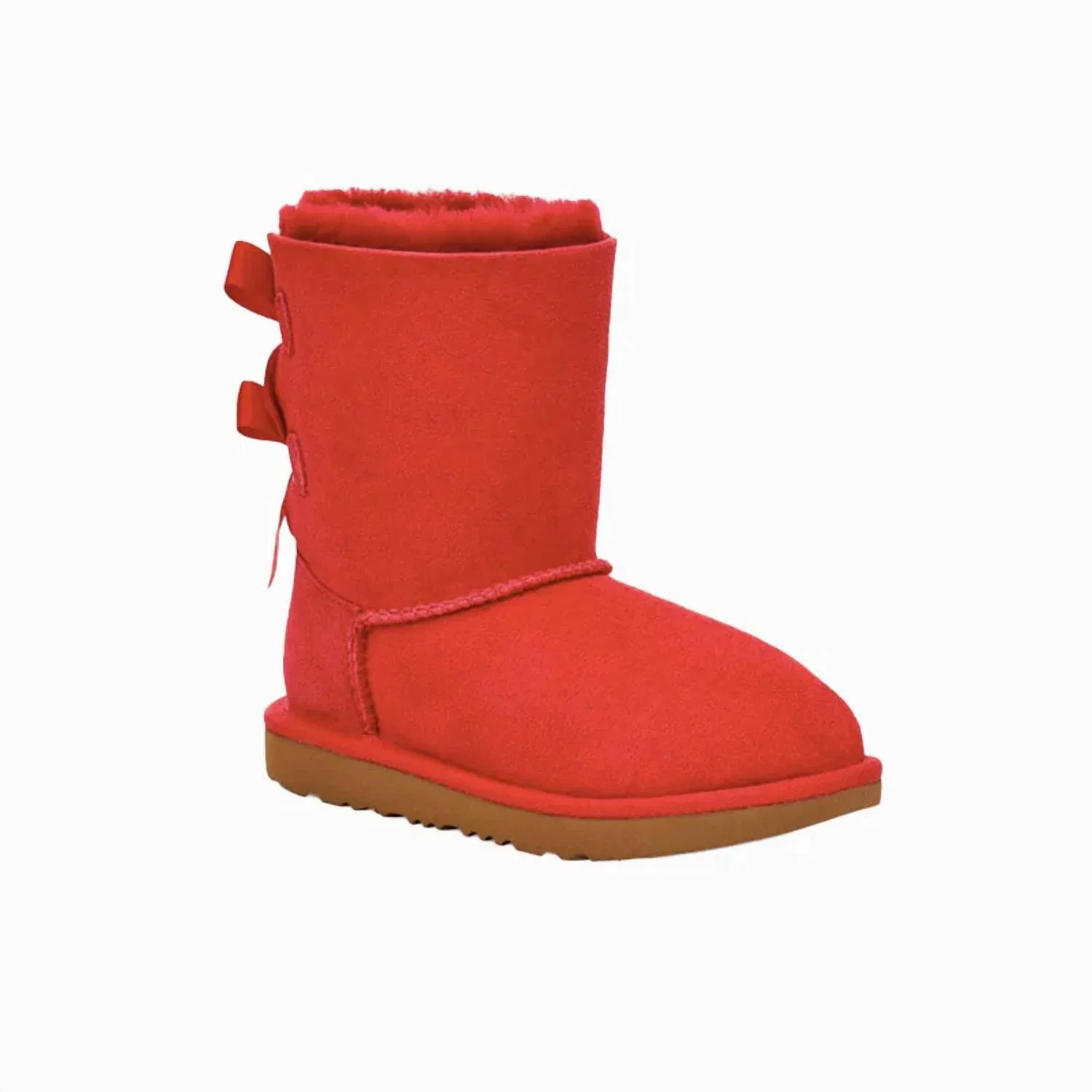 Детские зимние ботинки на шнуровке с бантами Bailey Bow II UGG, Ribbon Red — фото 3