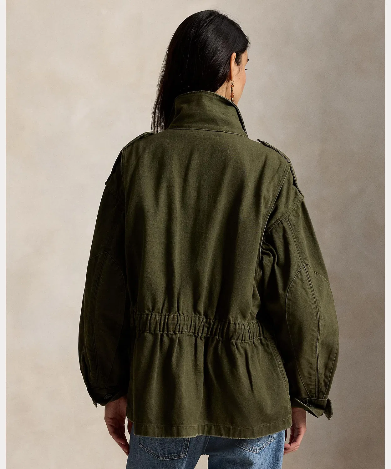 Женское укороченное полевое пальто с длинным рукавомPOLO RALPH LAUREN, Green — фото 4