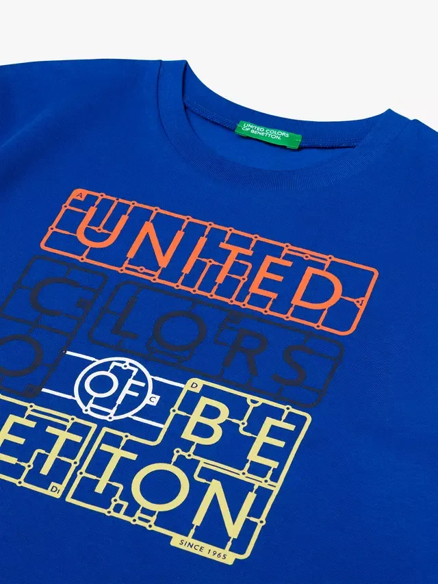 Детская футболка с графическим принтом United Benetton, Blue — фото 3