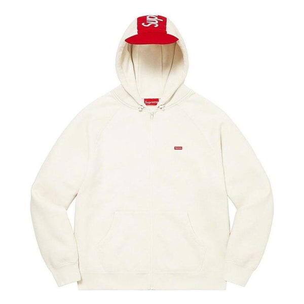 

Толстовка brim zip up hooded sweatshirt 'white red' Supreme, белый