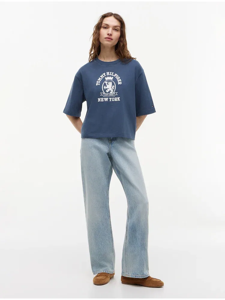 Футболка с принтом, Oversize TOMMY HILFIGER, Navy — фото 2