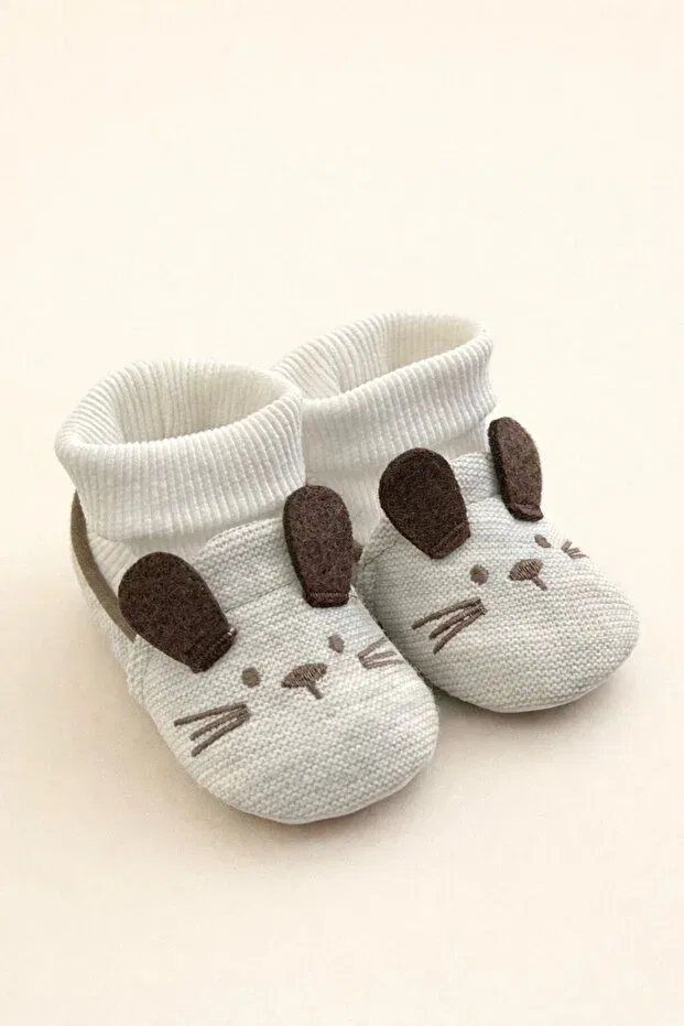 Детские тапочки-носки хлопковые с принтом Minissa Baby Kids, Gray