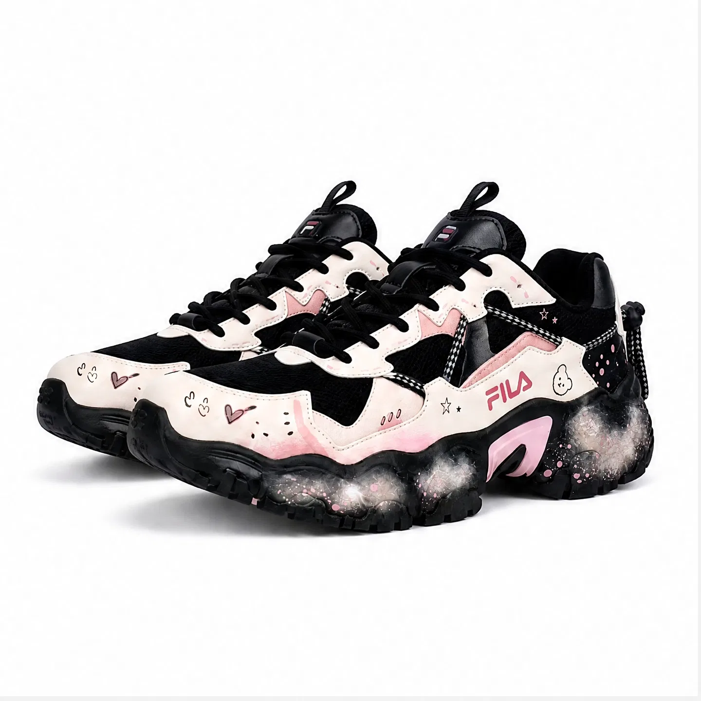 Детские кроссовки с принтом модели RUNNING Casual Shoes Unisex Low Top FILA, Black — фото 4
