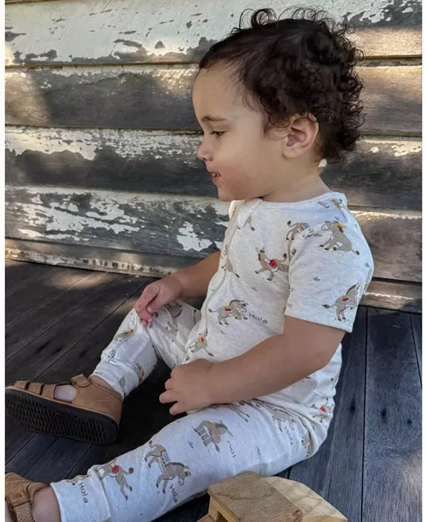 Детский комбинезон с коротким рукавом с принтом Purebaby, Si Senor Print — фото 2