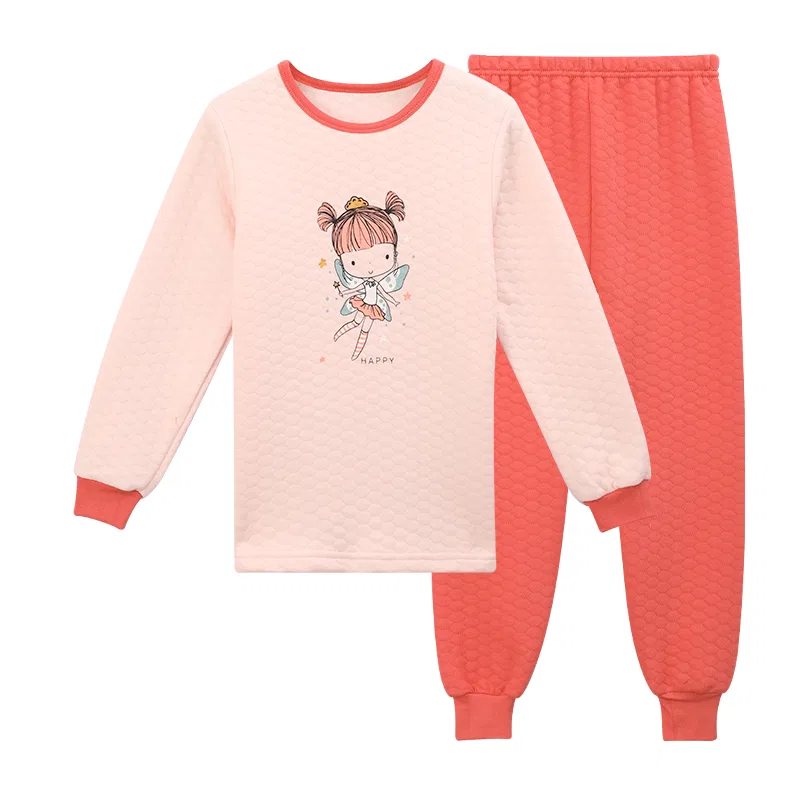 Детский комплект нижнего белья для девочек Comfortable Skin-Friendly Breathable Versatile Soft and Warm Set Red bean, Cherry Blossom Pink