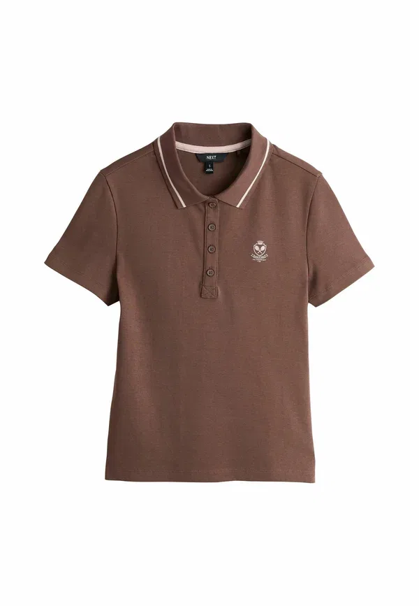 Футболка поло хлопковая Regular Fit Next, chocolate brown, коричневый/шоколадный — фото 4