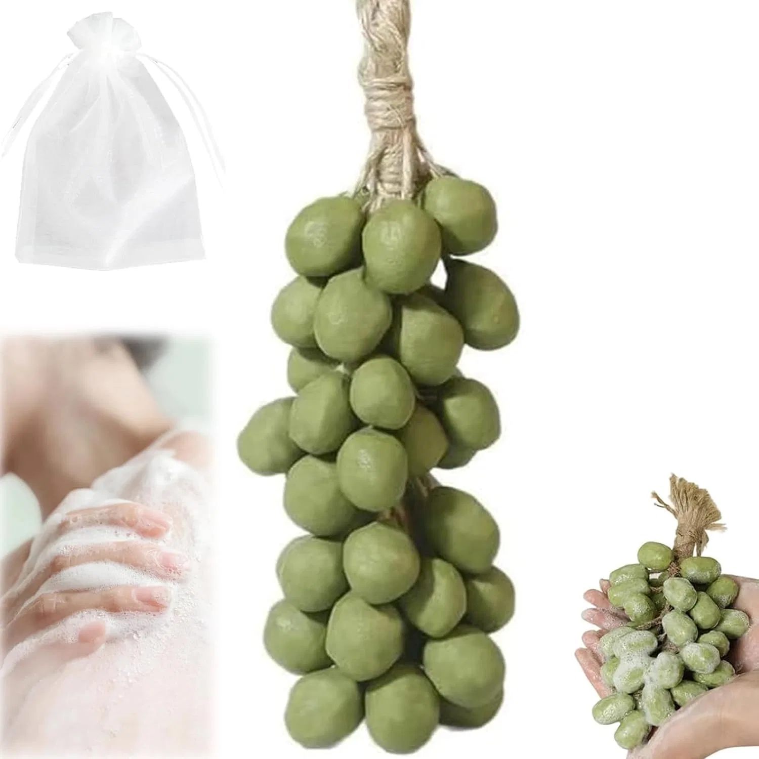 Мыло виноградная гроздь на веревке, Generisch, 40 капсул, Green