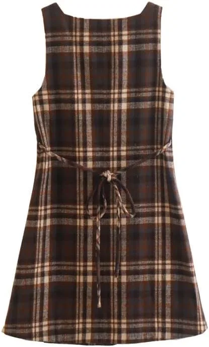 Женское платье-комбинация в клетку Casual, Plaid — фото 3