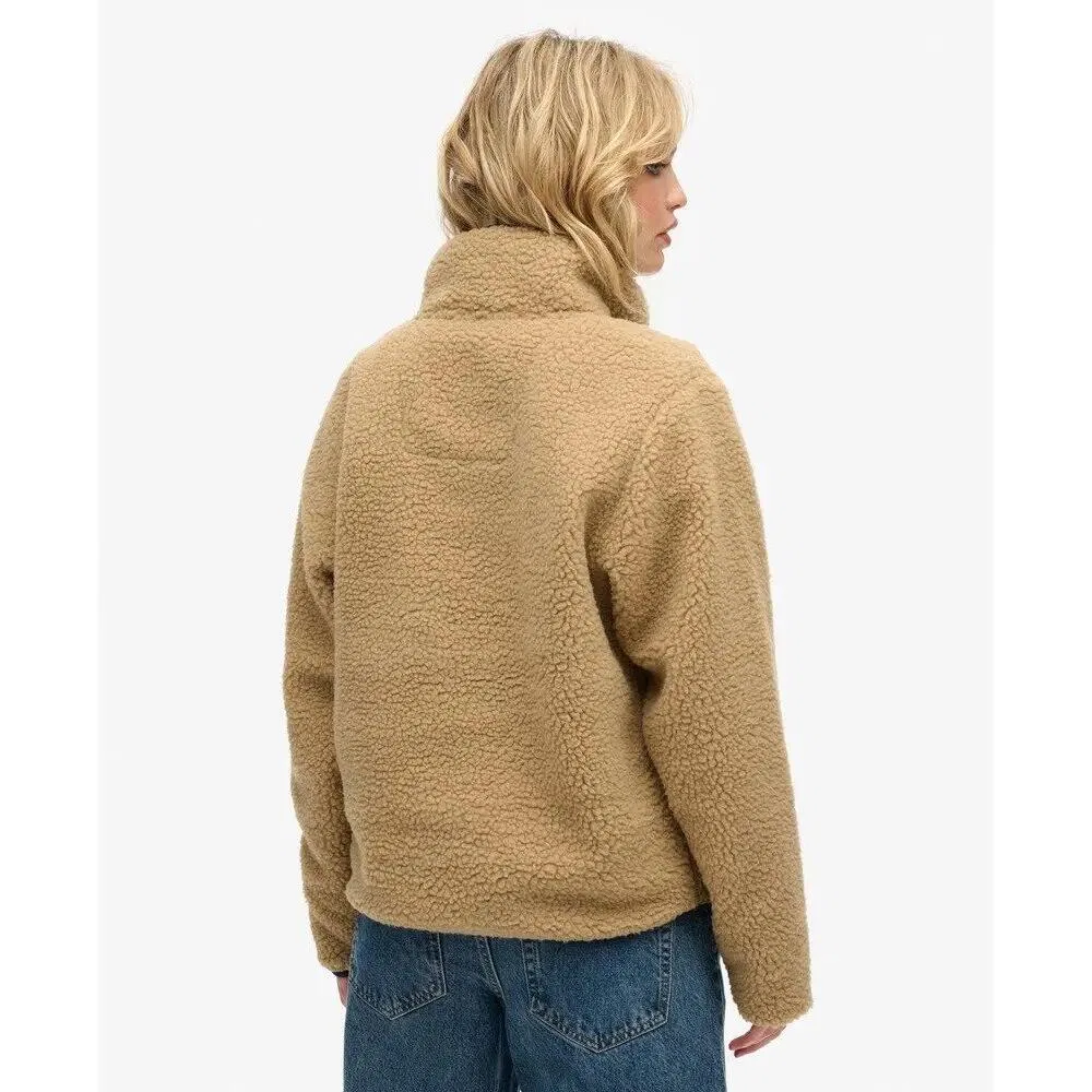 Женская флисовая куртка с полузастежкой Superdry Vintage, Braun — фото 4