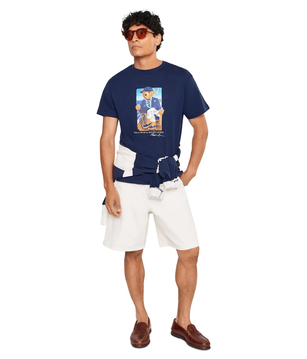 Классическая футболка-поло с изображением медведя. Polo Ralph Lauren, Newport Bear/Newport Navy — фото 2