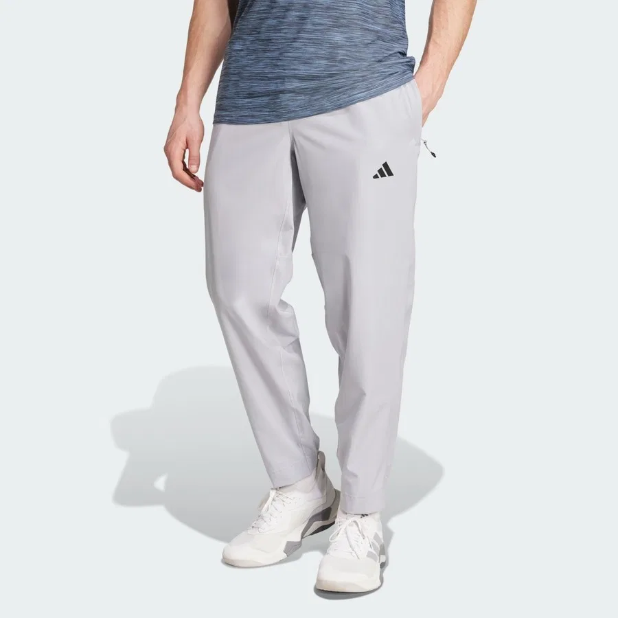 Спортивные штаны с зауженными штанинами и карманами на молнии adidas Performance JW2506 Train Essentials Training Pants, Серый