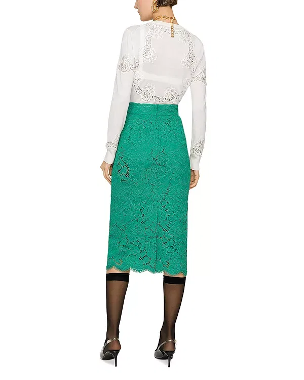Женский кардиган с кружевными вставками Dolce & Gabbana, W0800 — фото 3