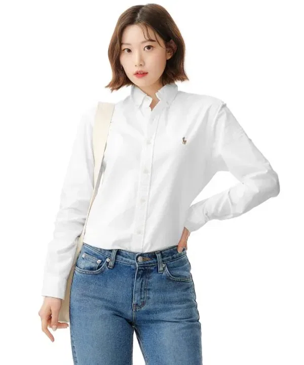Оксфордская рубашка Slim Fit, Polo Ralph Lauren, белый — фото 4
