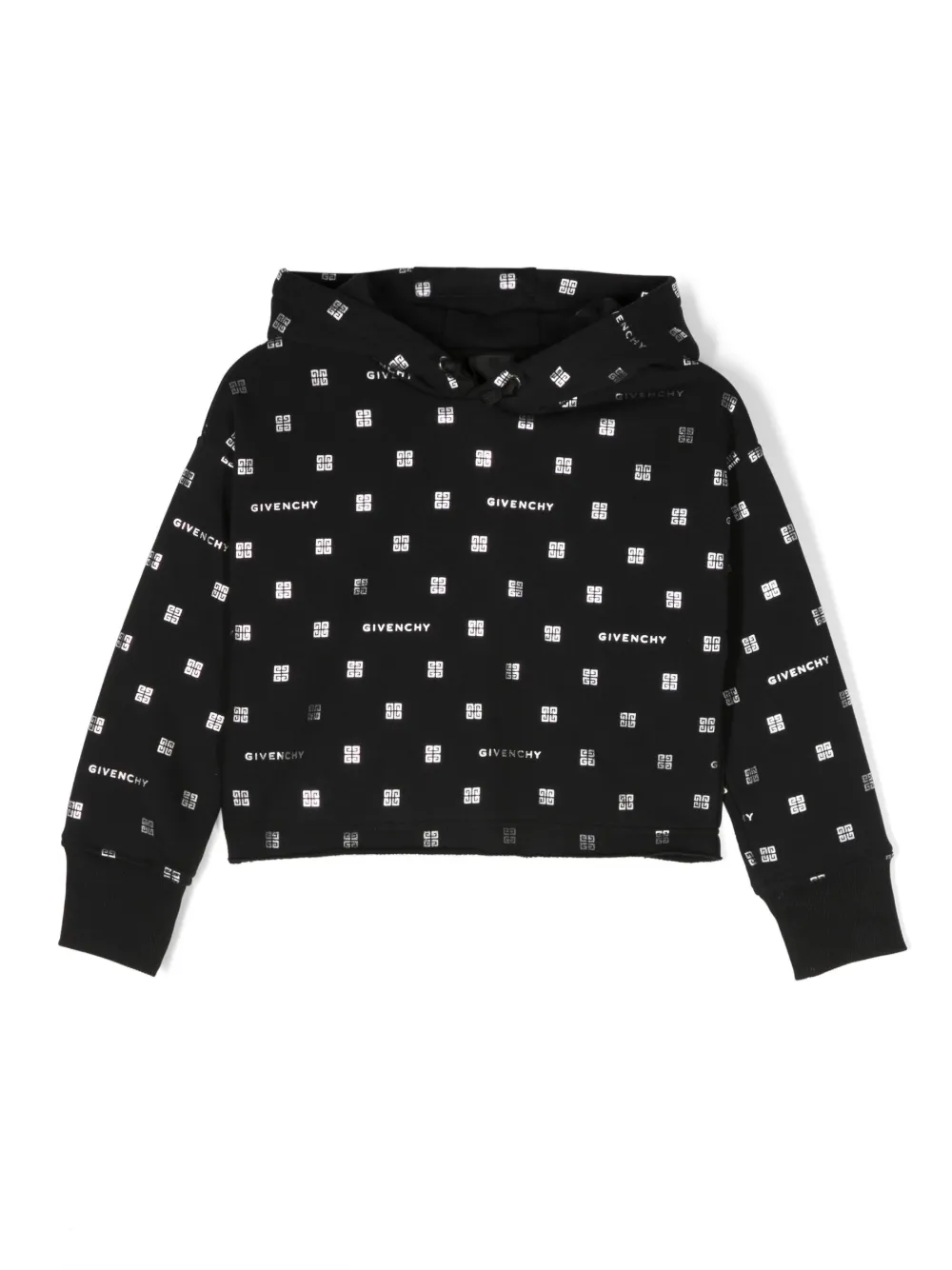 

Худи с кулиской и монограммой Givenchy Kids, черный