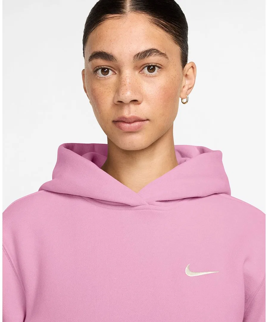Женский худи-пуловер Studio Fleece средней плотности Nike, Pink Rise/Sail — фото 2