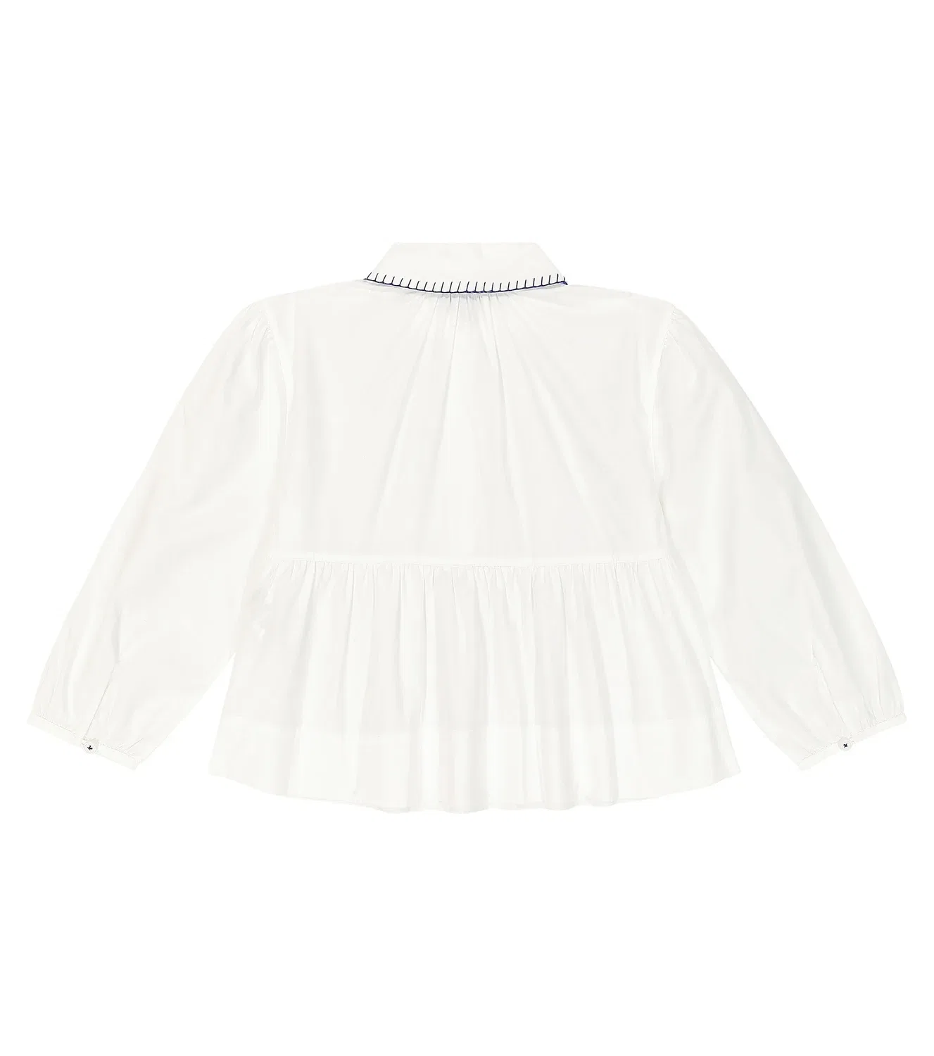Блузка хлопковая Burberry Kids, белый — фото 4