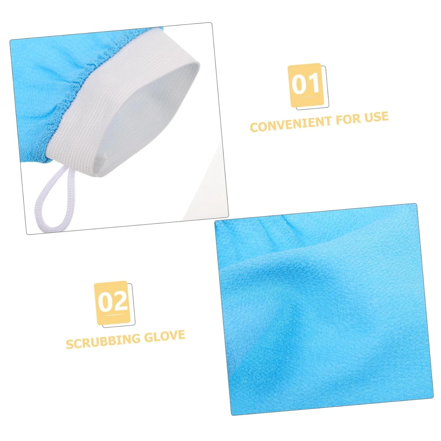 Набор мочалок для душа 8 шт, Exfoliating Gloves, LIFKOME, 21.5x14.5 см — фото 3