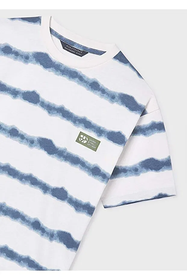 Детская футболка для мальчиков с принтом Summer Boy's Wave Striped Mayoral, Navy Blue — фото 4