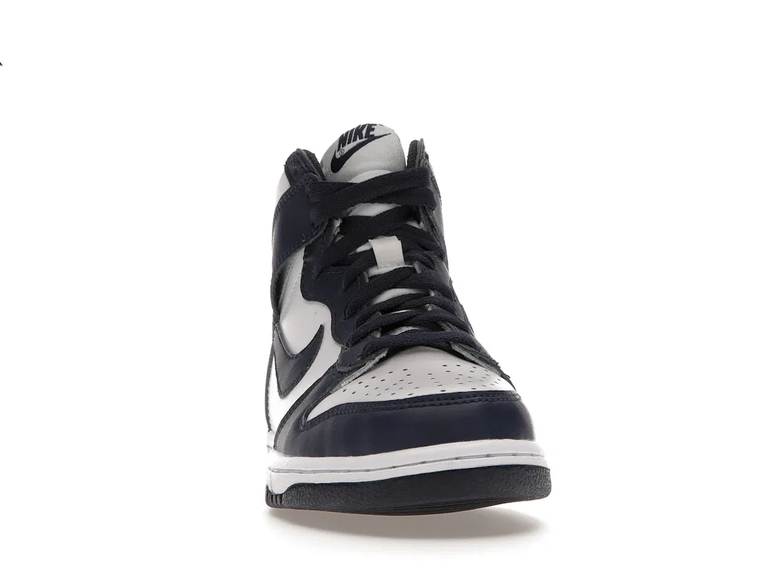 Детские кроссовки с высоким верхом Nike Dunk High Nike, White Midnight Navy Total Orange — фото 2