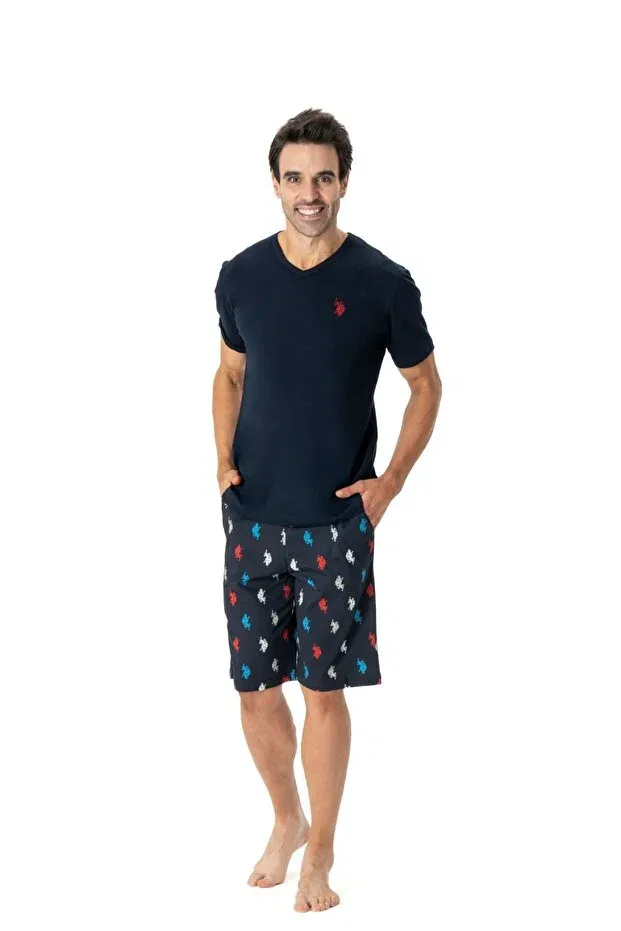 Мужской комплект футболки и шорт с принтом U.S. Polo Assn., Navy Blue