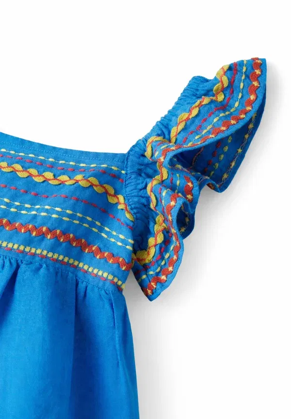 Блузка с вышивкой Blouse Stella Mccartney Kids, синий — фото 3