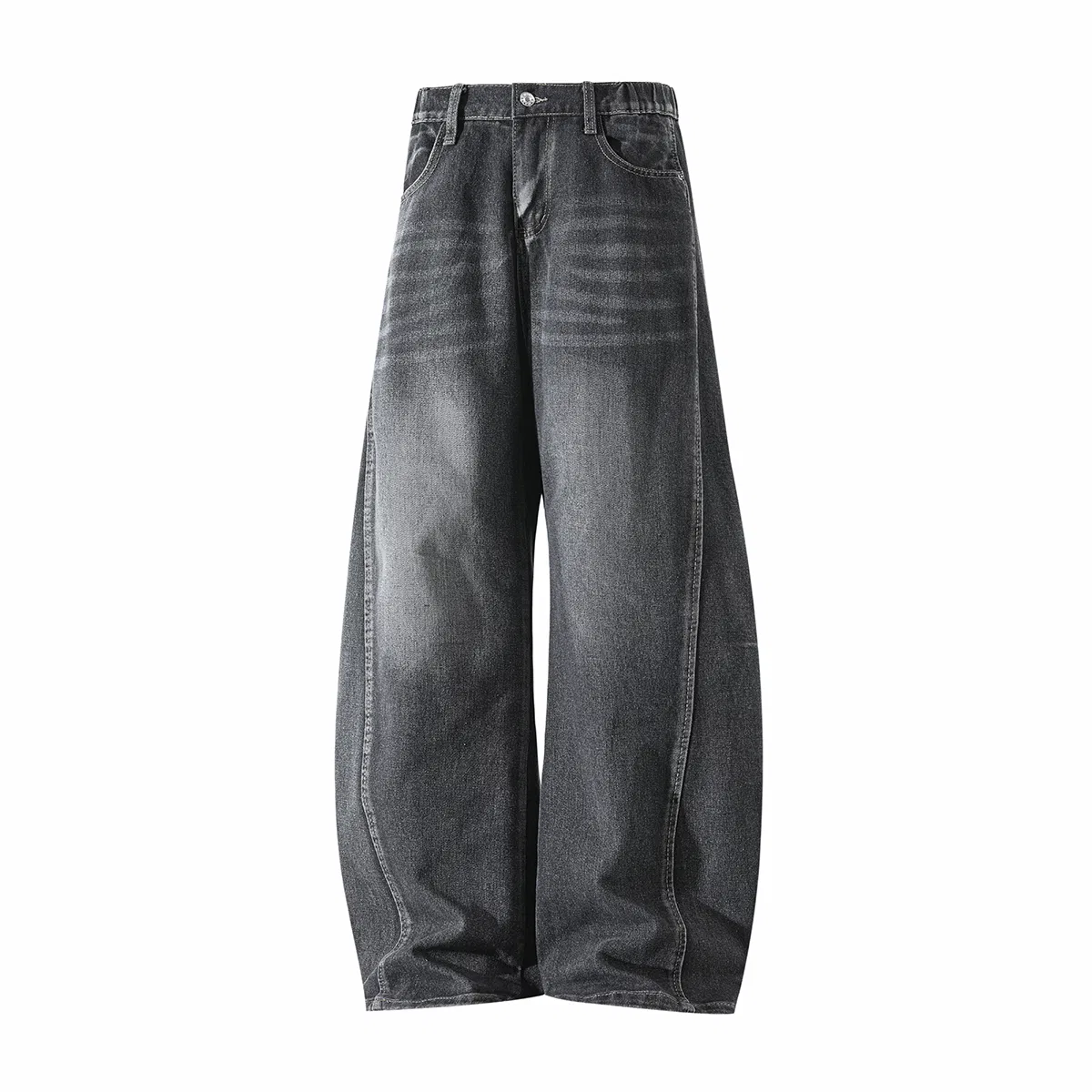 Детские джинсы свободного кроя с широкой штаниной GWAF, Black