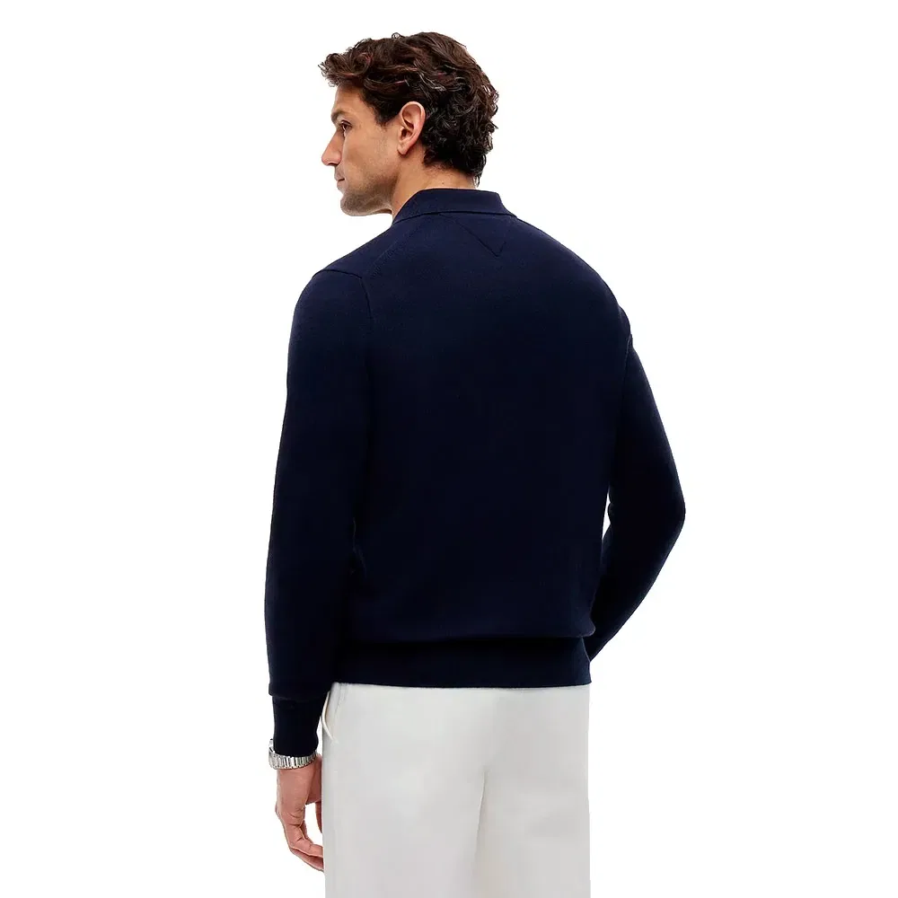 Мужское поло с длинным рукавом из кашемира Tommy hilfiger, Blue — фото 2