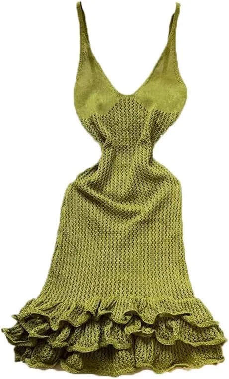 Женское летнее платье с цветочным принтом Knitted, Army En8