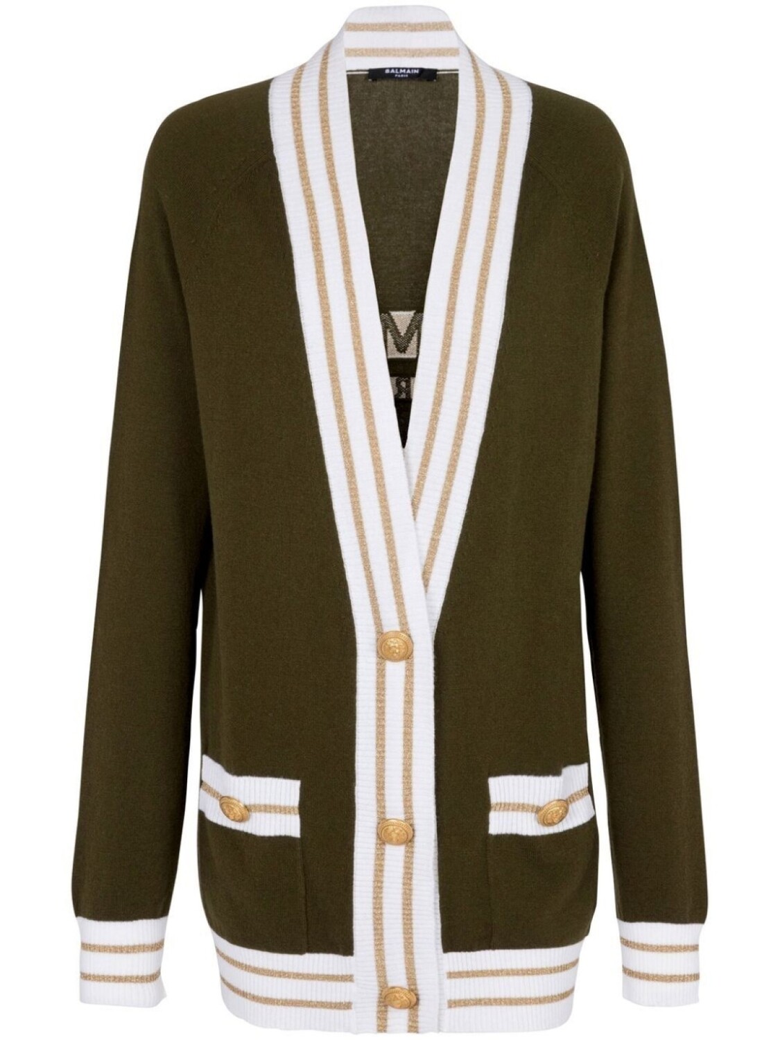 

Balmain button-front knitted cardigan, коричневый