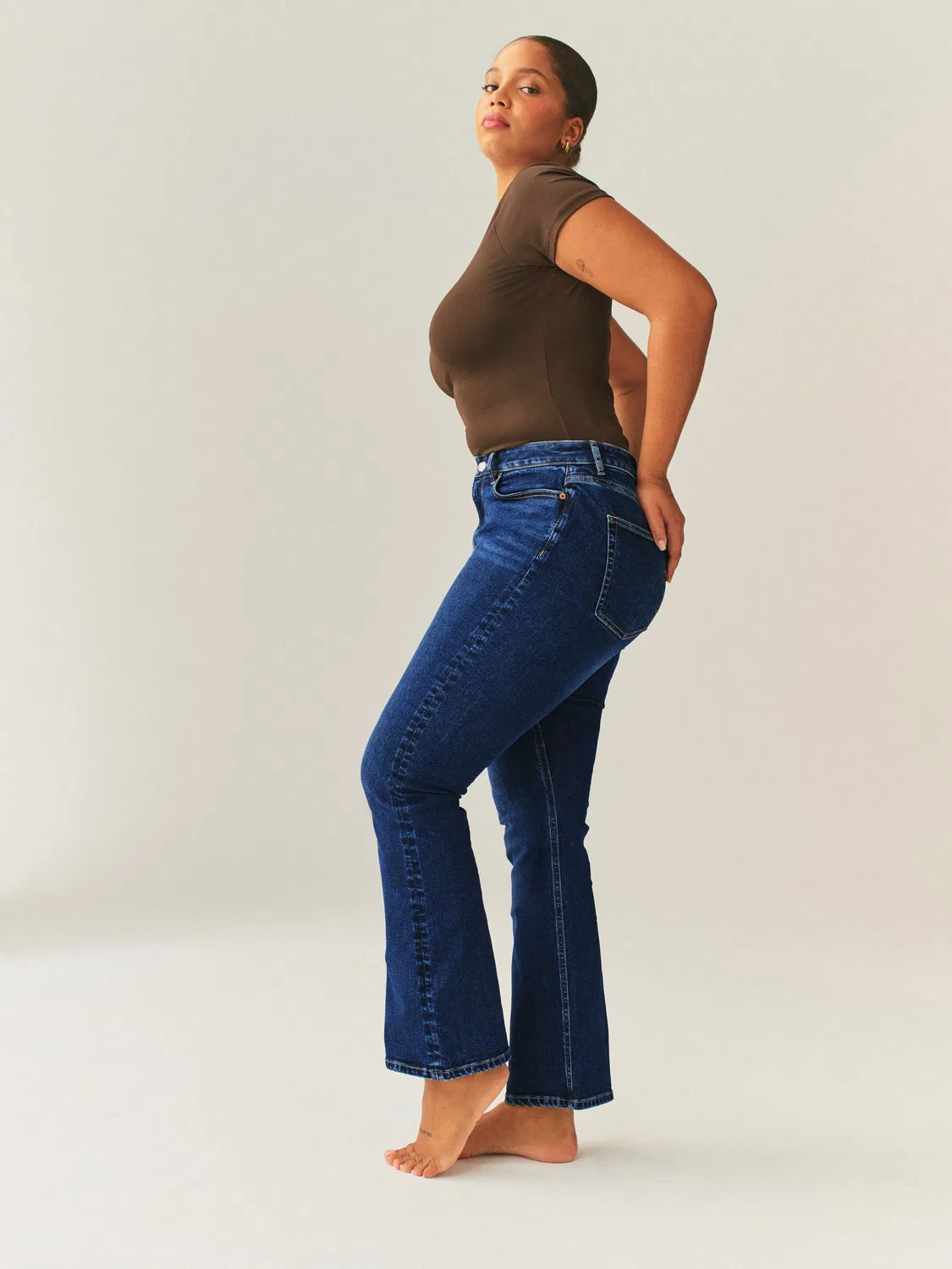 Джинсы bootcut Hourglass Mid Rise Stretch Next, темно-синие