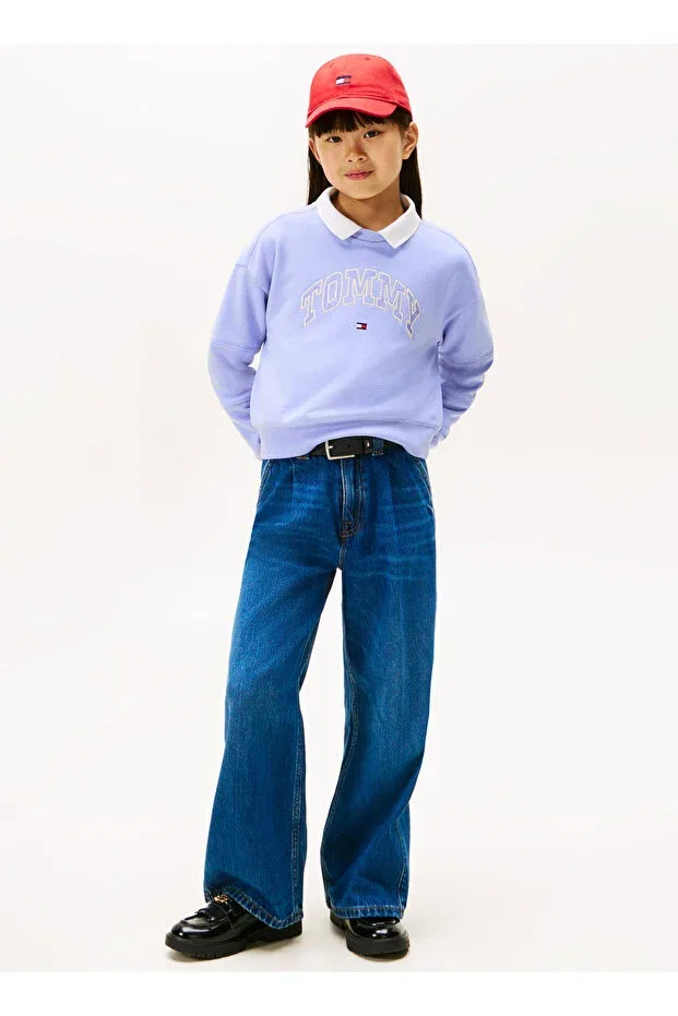 Детское для девочек свитшот с принтом Tommy Hilfiger, Lilac