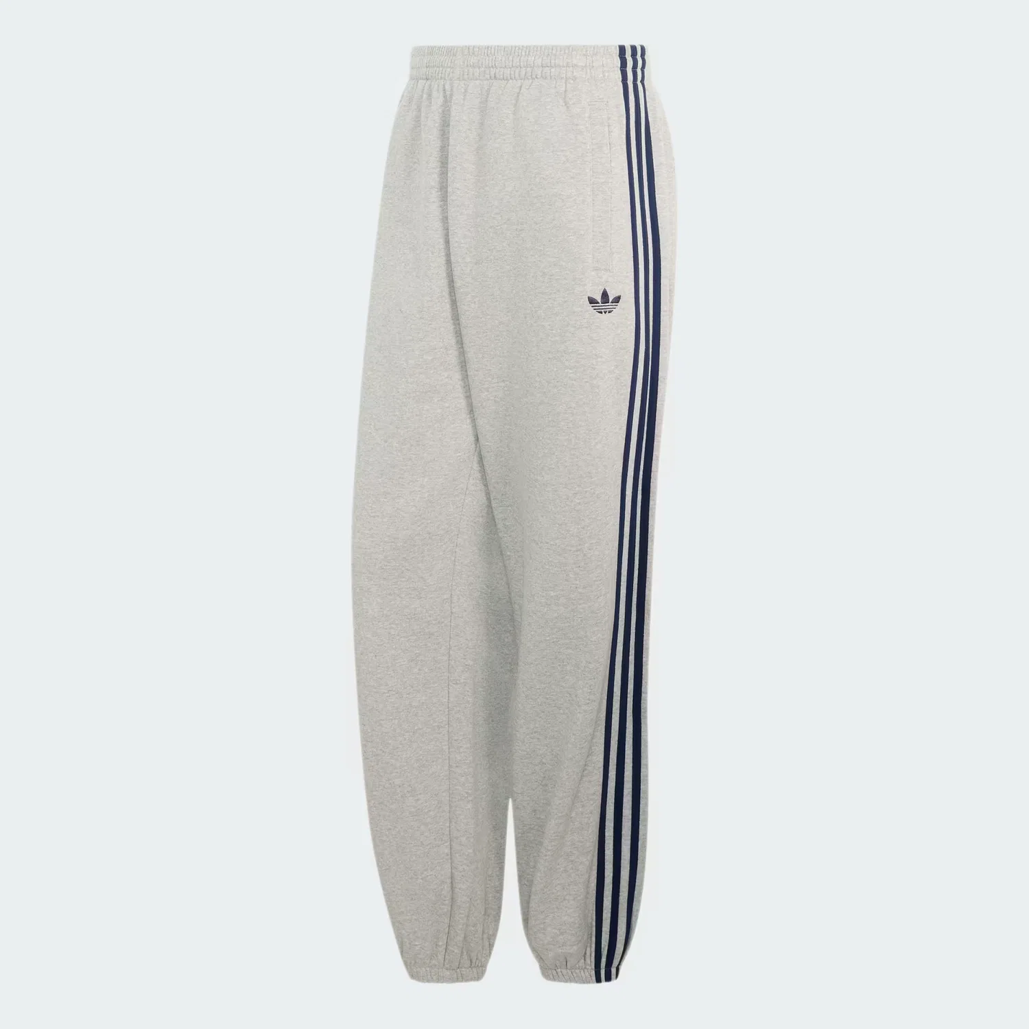 Мужские спортивные брюки свободного кроя Adicolor 3-Stripes Cuffed Adidas Originals, светло-серый меланж — фото 4