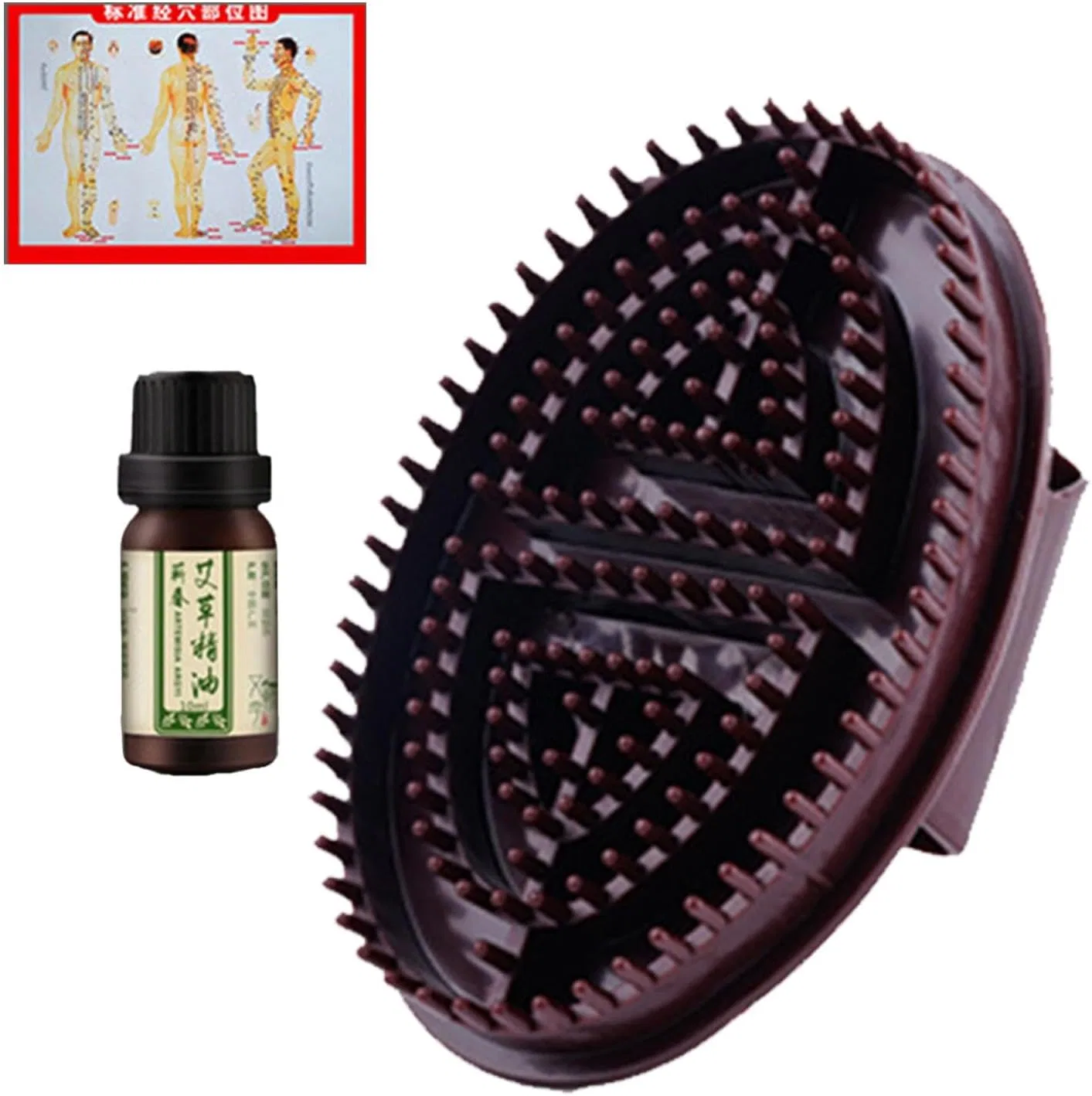 Массажная щетка Meridian, ABS, 15x9 см, 190 г, Meridian Brush Generisch
