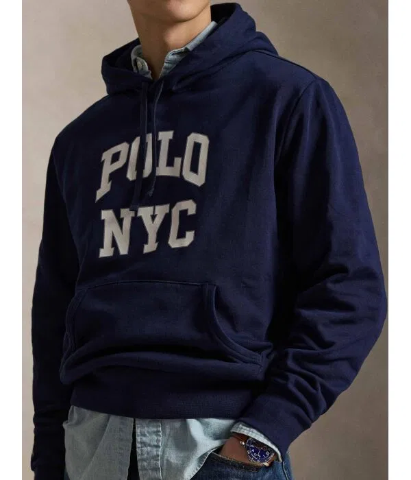 Мужская флисовая куртка с капюшоном Polo Ralph Lauren, Blu Marino — фото 4