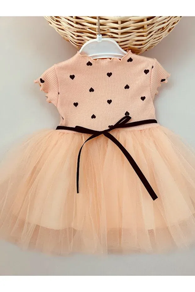 Детское платье для девочек с принтом Elegant Aryakids, Salmon