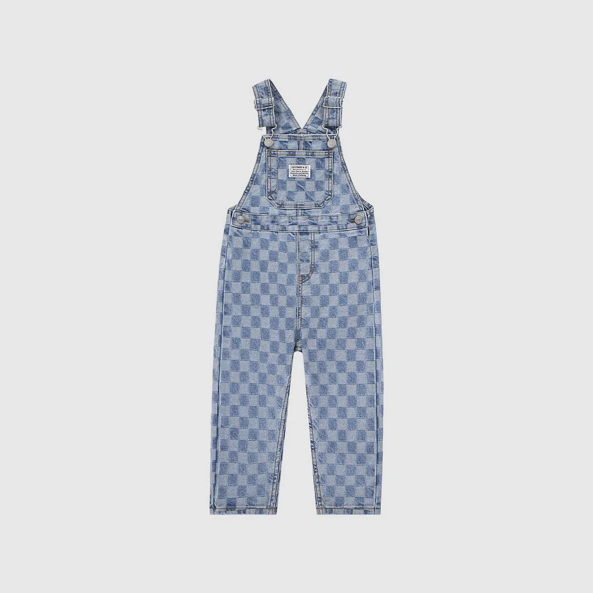 Текстурированный джинсовый комбинезон для мальчиков 2-4 лет Levi's, Checkerboard - Light Wash — фото 4