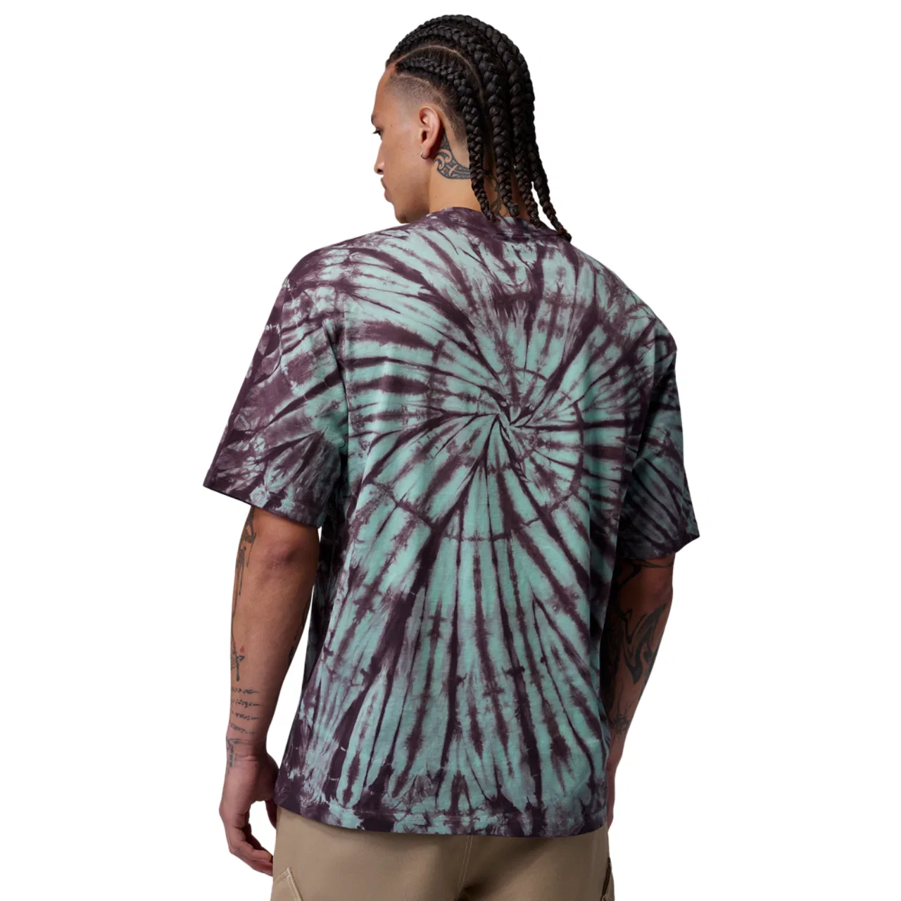 Футболка мужская Tie-Dye Festival Jordan, цвет Green Glow/Pale Ivory — фото 2